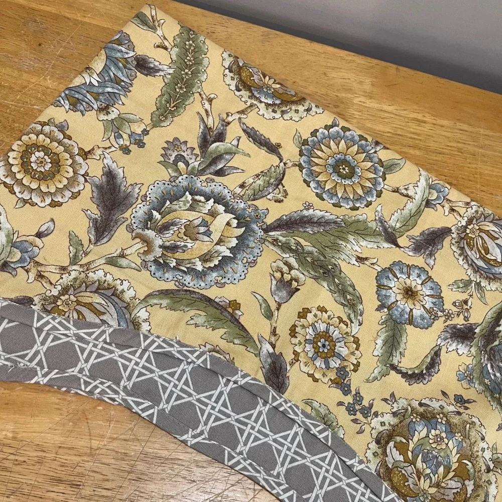 Traditions by Waverly Floral Paisley Window Valance‎ Yellow Blue 52x17